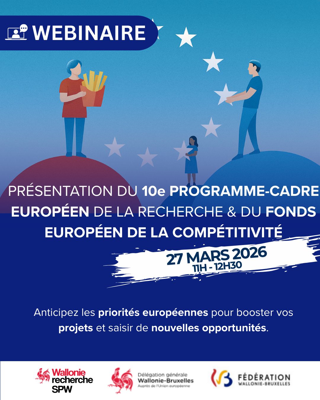 Affiche Présentation du 10e Programme-cadre européen de la R&D et du Fonds de compétitivité européen (webinaire)